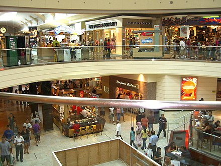 Interior of Westfield Garden State Plaza, an upscale mall in Paramus