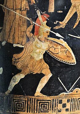 Polychromatic pottery painting of Achilles in the Trojan War (300 BC) / Credit: Wikipedia