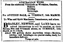 Advertisement for wines produced at Wivenhoe in 1876 Ad for wine 1876.jpg