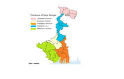 Подразделения Западной Бенгалии (Подразделение Мальда показано небесно-голубым цветом)