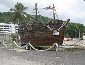 Wooden boat on waterfront