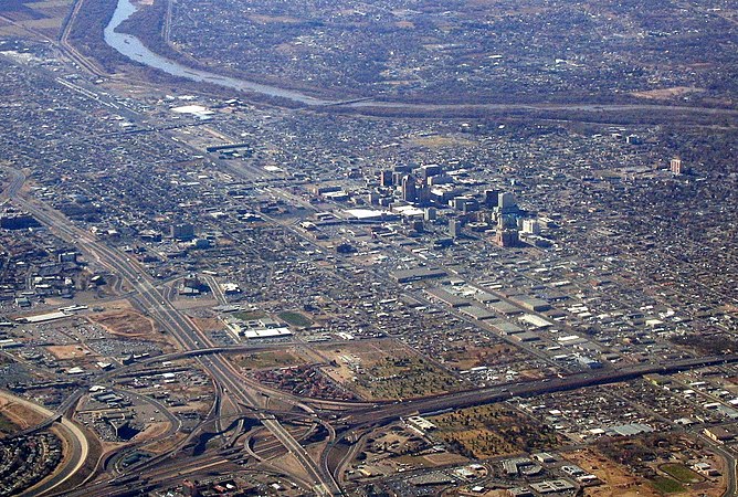 Albuquerque vanuit de lucht gezien