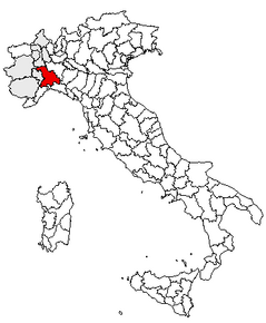 Poziția regiunii Provincia di Alessandria