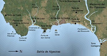 Español: Plano histórico medieval de Algeciras.