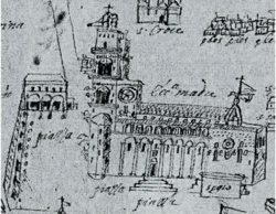 The cathedral in the final years of the 16th century Altamura Cathedral.png