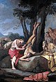 Lukisan Apollo dan Marsias karya Giulio Carpioni, Nailka Apollo nguliti urip-urip Marsias