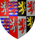 Ο θυρεός του Βεγκεσλάου ως δούκα του Λουξεμβούργου, Βραβάντης, Λίμπουργκ και γιου του βασιλιά της Βοημίας