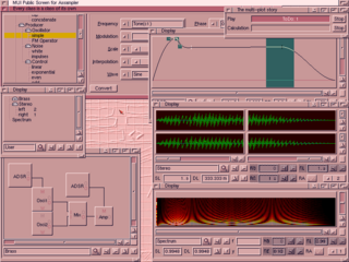 The Amiga Assampler is a software synthesizer and sample editor. Its features are:interactive graphical assembling of sound processes
sounds with different sample rate or volume are automatically adjusted
sound groups allow hierarchical storage and operations on multiple sounds at once
no limit for multichannel sounds 
hard disk editing of raw non-interleaved sample sounds with no functional limit
easy creation of control, modulation, waveform etc. curves
frequency spectrum can be used both for viewing and manipulating
a rich set of basic processes, e.g.: basics, echo, distortion, filters, FFT
in principle everything can be run as realtime effect
parameters can be given as mathematical expressions with complex numbers and SI units
multithreading, you don't need to wait for a calculation to complete
fast MC68000 assembly signal routines
user interface written in Cluster 
