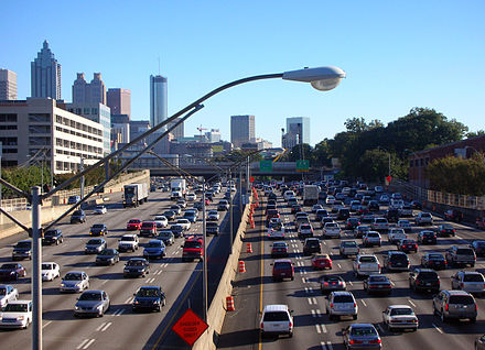 Interstate 75/Interstate 85 in Atlanta, Georgia, is a typical urban freeway in United States.