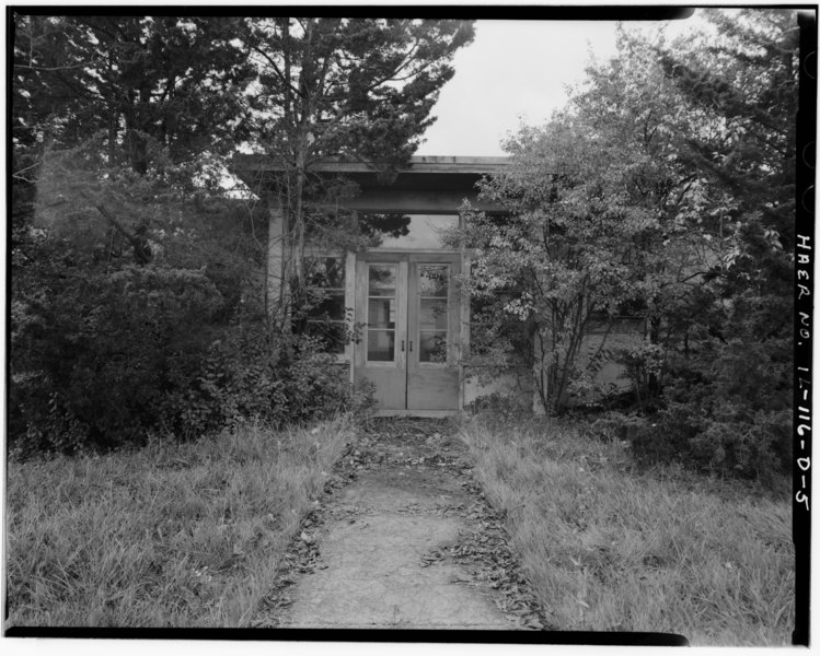 File:BARRACKS, LONGER BUILDING, FRONT CLOSE-UP OF DOORS, LOOKING WEST. - NIKE Missile Base C-84, Longer Barracks, South of Launch Area Entrance Drive, Barrington, Cook County, IL HAER ILL, 49-BARR. V, ID-5.tif