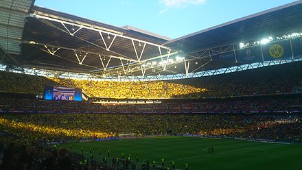 Borussia Dortmund fans at Wembley Stadium during the 2013 Champions League Final