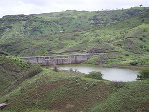 Dam of Poilão and lake, Cape Verde