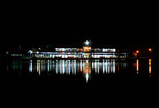 Batticaloa bus stand reflects on Batticaloa lagoon