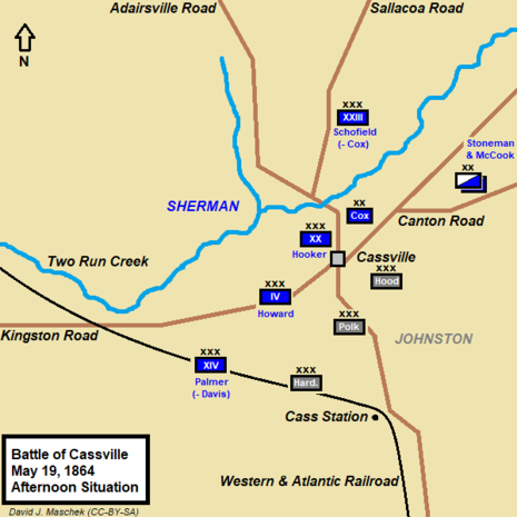 Battle of Cassville, afternoon Battle of Cassville afternoon.png