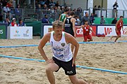 Deutsch: Beachhandball Europameisterschaften 2019 (Beach handball Euro); Tag 6: 7. Juli 2019 – Spiel um Platz Drei, Männer, Ungarn-Russland 2:0 (26:20, 23:22) English: Beach handball Euro; Day 6: 7 July 2019 – Men's Bronze Medal Match – Hungary-Russia 2:0 (26:20, 23:22)