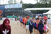 Deutsch: Beachhandball Europameisterschaften 2019 (Beach handball Euro); Tag 3: 4. Juli 2019 – Männer, Platzierungsrunde Gruppe IV, Schweden-Nordmazedonien 2:0 (20:10, 32:15) English: Beach handball Euro; Day 3: 4 July 2019 – Men Consolation Round Group IV – Sweden-North Macedonia 2:0 (20:10, 32:15)