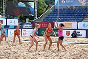 Deutsch: Beachhandball Europameisterschaften 2019 (Beach handball Euro); Tag 5: 6. Juli 2019 – Frauen, Halbfinale, Kroatien-Dänemark 1:2 (12:19, 17:10, 4:7) English: Beach handball Euro; Day 5: 6 July 2019 – Semifinal Men – Croatia-Denmark 1:2 (12:19, 17:10, 4:7)