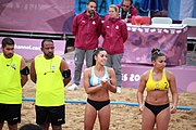 Deutsch: Beachhandball bei den Olympischen Jugendspielen 2018; Tag 6, 12. Oktober 2018; Mädchen, Hauptrundenspiel – Chinese Taipei (Taiwan)-Argentinien 1:2 English: Beach handball at the 2018 Summer Youth Olympics at 12 October 2018 – Girls Main Round – Chinese Taipei (Taiwan)-Argentina 1:2