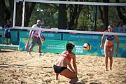 Deutsch: Beachvolleyball bei den Olympischen Jugendspielen 2018; Tag 8, 14. Oktober 2018; Mädchen, Achtelfinale – Bolivien-Puerto Rico 0:2 (18–21/18–21 ) English: Beach volleyball at the 2018 Summer Youth Olympics at 14 October 2018 – Girls Round of 16 – Bolivia-Puerto Rico 0:2 (18–21/18–21 )