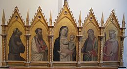 Bernardo daddi, Vierge à l'enfant avec des saints, vers 1325-1335 de l'hôpital misericordia.JPG