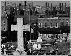 Bethlehem graveyard and steel mill, Pennsylvania by Walker Evans.jpg