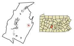 Location of Williamsburg in Blair County, Pennsylvania.