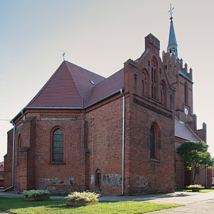 English: Church in Bledzew Polski: Bledzew - kościół par. p.w. św. Katarzyny, pocz. XV, 1880