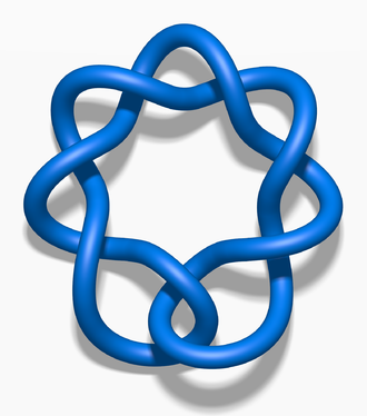 A twist knot with six half-twists. Blue 8 1 Knot.png