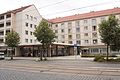 Dresden. Kleiner Platz an der Borsbergstraße/Müller-Berset-Straße, Café Borsberg.