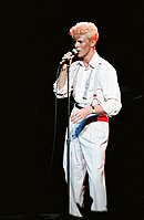 David Bowie on stage during the 1983 tour