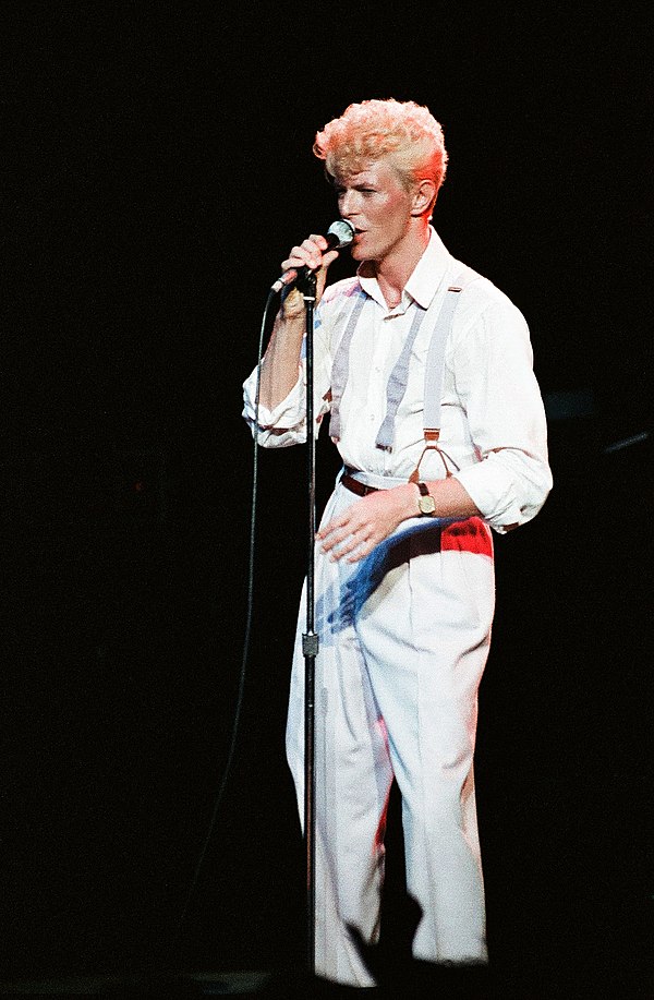 David Bowie on stage during the 1983 tour