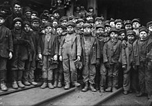 Breaker boys: child workers who broke down coal at a mine in South Pittston, Pennsylvania, United States in the early 20th century Breaker Boys 1.jpg