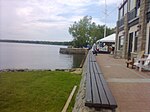 Britannia Yacht Club deck, Clubhouse, marquis tent