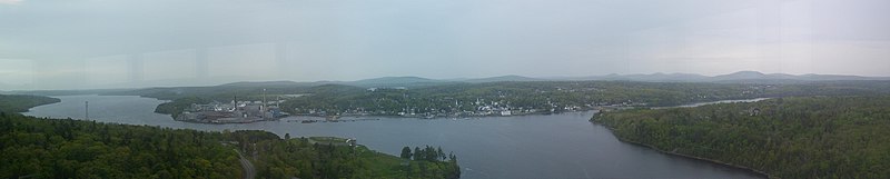 Bucksport from the top of the Penobscot Narrows Bridge