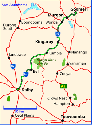 <span class="mw-page-title-main">Bunya Highway</span> Highway in Queensland