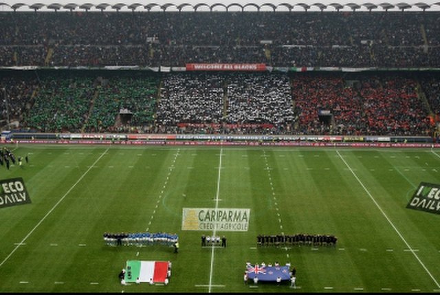 Italy vs the New Zealand All Blacks at the San Siro with a record 80,000 sellout crowd, November 2009