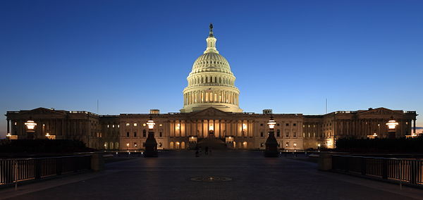 US Capitol at dusk