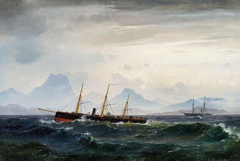 File:Carl Frederik Sørensen - Seascape with steam- and sailing ships (1863).jpg