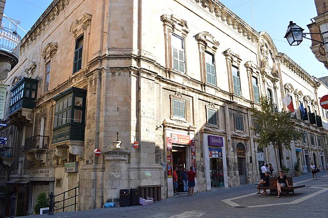 The Castellania in Valletta, which was designed by Zerafa shortly before his death. It was completed under the direction of Giuseppe Bonici.