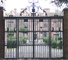 Castle Bromwich Hall viewed through iron gates Castle Bromwich Hall2.jpg