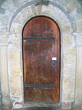 The Cedar of Lebanon entrance door Cedar of Lebanon door, Stobo Kirk.JPG