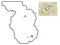 Chaffee County Colorado Incorporated and Unincorporated areas Salida Highlighted.svg