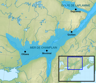 <span class="mw-page-title-main">Champlain Sea</span> Post glacial seaway in eastern North America