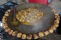 Litti with chicken, Sasaram, Bihar