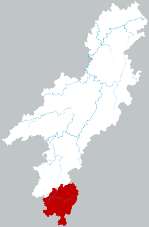 Tongdao Dongin autonominen piirikunta kartalla