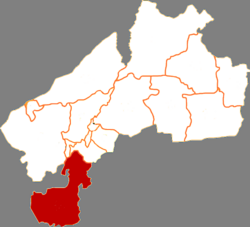 موقعیت شهرستان تایلای در نقشه