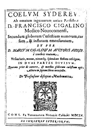 <span class="mw-page-title-main">Francesco Cigalini</span> Italian matematician and physician