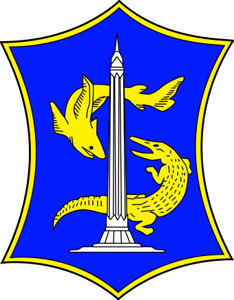 Fighting shark and crocodile, the emblem of Surabaya city applied since colonial times, derived from local folk etymology