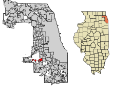 Cook County Illinois Incorporated and Unincorporated areas Palos Park Highlighted.svg