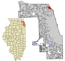 Cook County Illinois incorporated and unincorporated areas Winnetka highlighted.svg